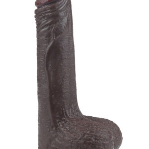 LoveToy: Sliding-Skin Dildo, 17.5 cm, mörk