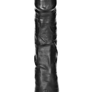 RealRock: Curved Realistic Dildo, 25.5 cm, svart