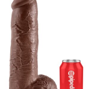 King Cock: Realistic Dildo with Balls, 31 cm, mörk