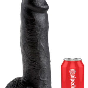 King Cock: Realistic Dildo with Balls, 31 cm, svart