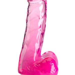 King Cock Clear: Dildo with Balls, 18 cm, rosa