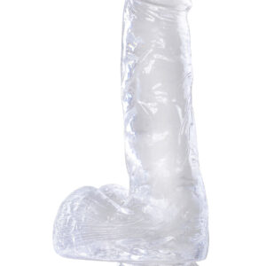 King Cock Clear: Dildo with Balls, 18 cm, transparent