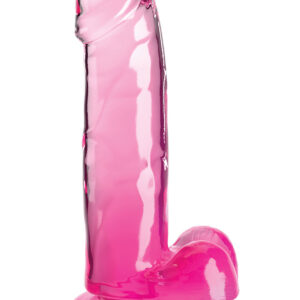 King Cock Clear: Dildo with Balls, 20 cm, rosa