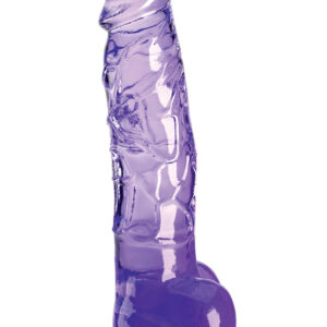 King Cock Clear: Dildo with Balls, 22 cm, lila