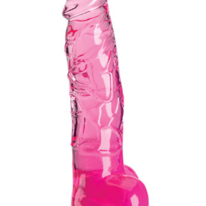 King Cock Clear: Dildo with Balls, 22 cm, rosa