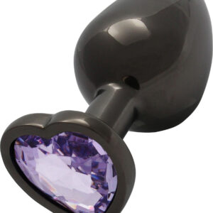 Ouch!: Heart Gem Metal Butt Plug, large, grå