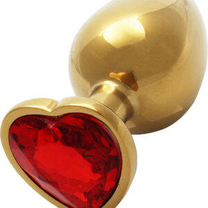 Ouch!: Heart Gem Metal Butt Plug, large, guld