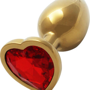 Ouch!: Heart Gem Metal Butt Plug, small, guld