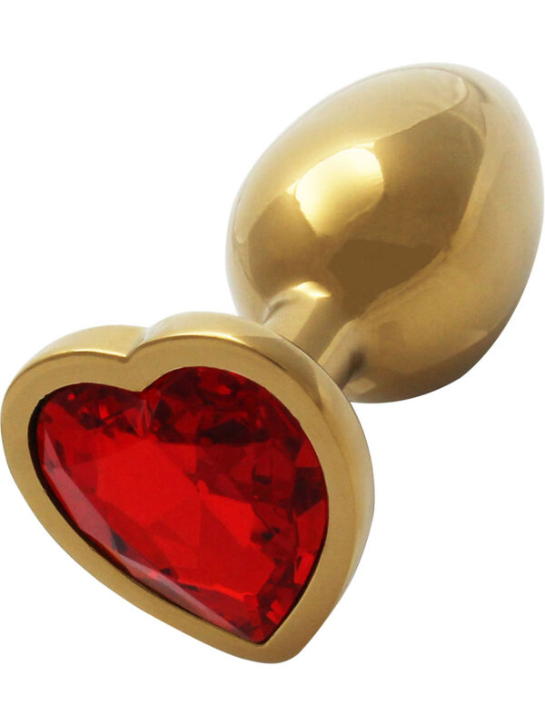 Ouch!: Heart Gem Metal Butt Plug, small, guld