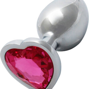 Ouch!: Heart Gem Metal Butt Plug, small, silver