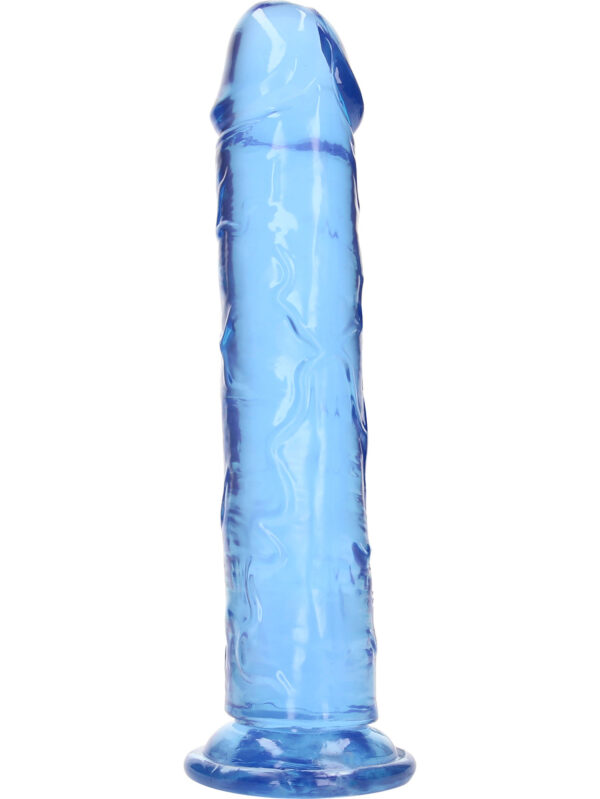 RealRock: Crystal Clear Straight Realistic Dildo, 23 cm, blå