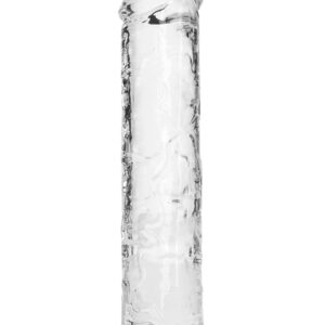 RealRock: Crystal Clear Straight Realistic Dildo, 18 cm, transparent