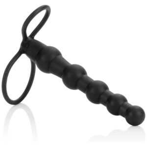 Silicone Beaded Dual Penetrator Black