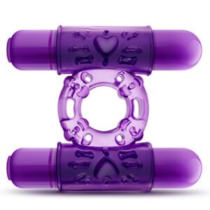 Play With Me Double Play Cockring Purple Penisring med vibrator