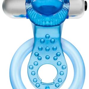 Stay Hard Tongue Blue C-ring Penisring med vibrator