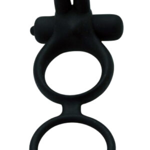 TOYZ4LOVERS Timeless Dual Ring Black Penisring med rabbit