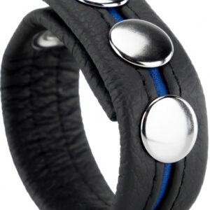 The Red Cockring En Cuir Black/Blue Penisring