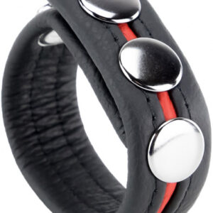 The Red Cockring En Cuir Black/Red Penisring