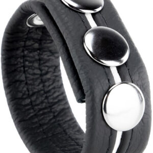 The Red Cockring En Cuir Black/White Penisring