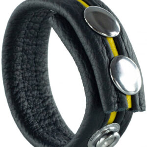 The Red Cockring En Cuir Black/Yellow Penisring