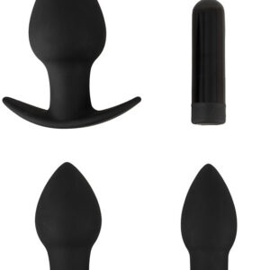 Black Velvets: Butt Plug Set, 3 Plugs & 1 Bullet