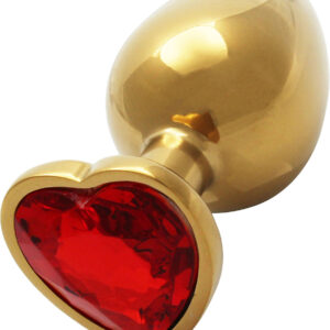 Ouch!: Heart Gem Metal Butt Plug, medium, guld