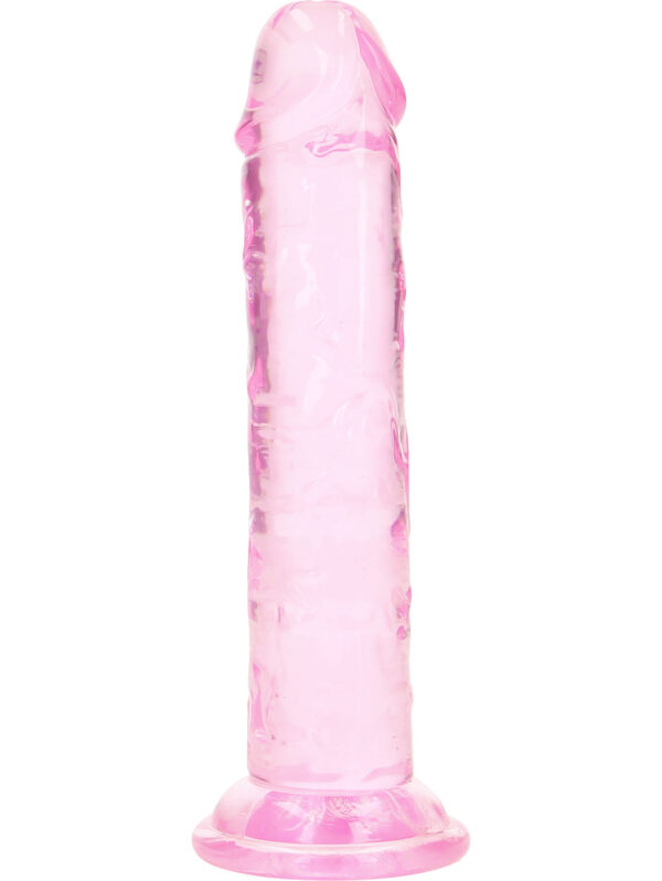 RealRock: Crystal Clear Straight Realistic Dildo, 14.5 cm, rosa