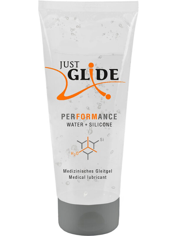 Just Glide: Performance, Vatten- och Silikonbaserat Glidmedel, 200 ml