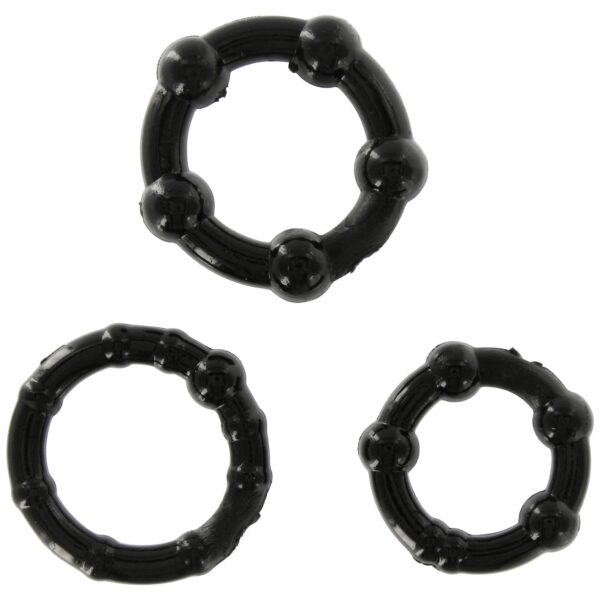 Stay Hard Rings 3 Piece Set Black