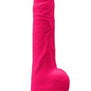 Dual Density Rosa Dildo med pung 24 cm