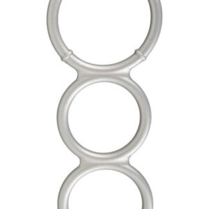 Metallic Silicone Triple Cock & Ball ring