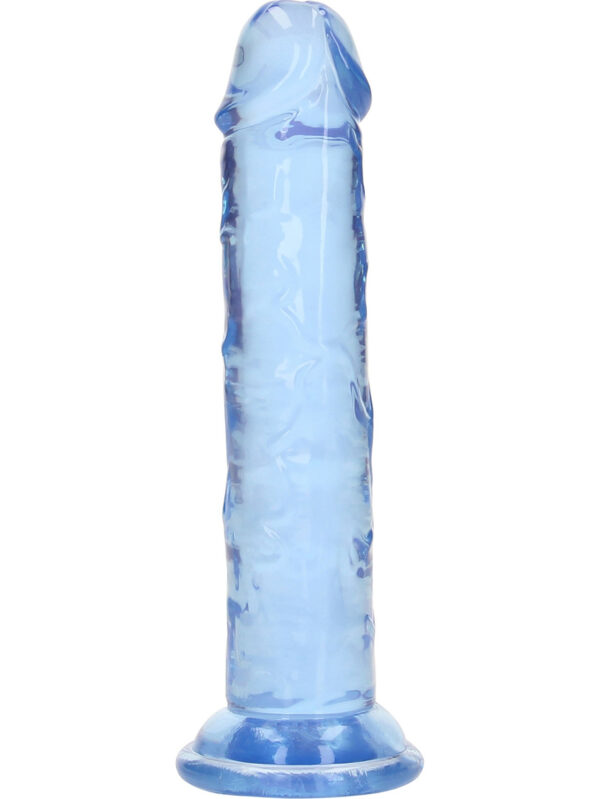 RealRock: Crystal Clear Straight Realistic Dildo, 14.5 cm, blå