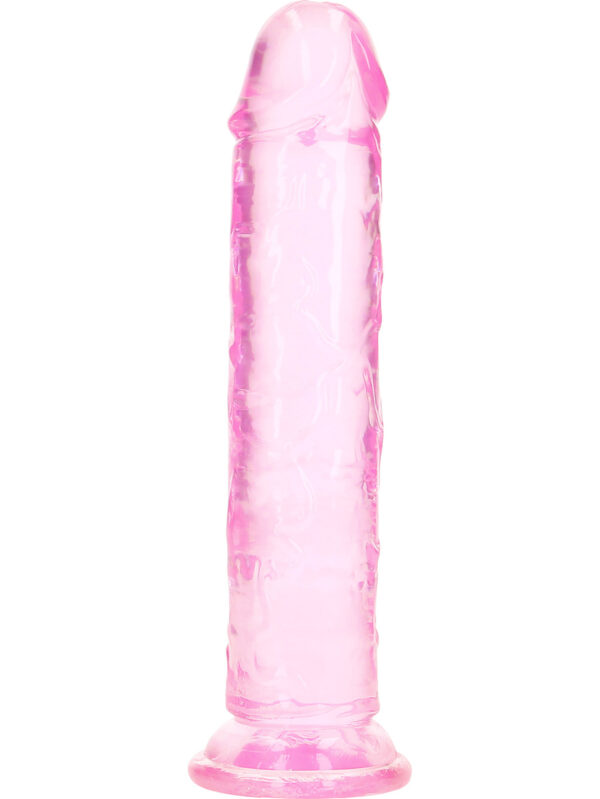 RealRock: Crystal Clear Straight Realistic Dildo, 18 cm, rosa