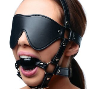 Strict: Blindfold Harness + Ball Gag