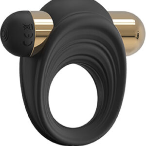 Vibrating C-Ring Black & Gold Penisring med vibrator