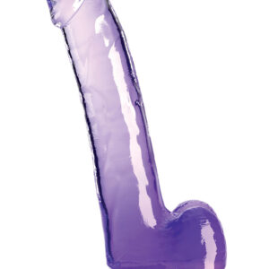 King Cock Clear: Dildo with Balls, 25 cm, lila