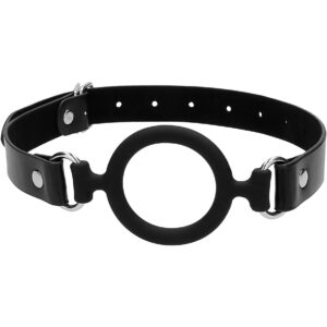 Ouch!: Silicone Ring Gag with Leather Straps