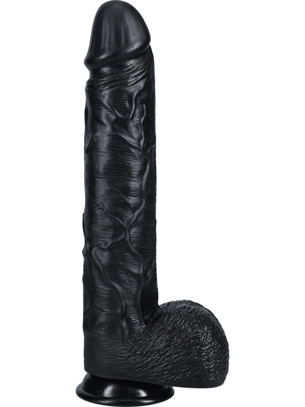 RealRock: Extra Long Realistic Dildo, 33 cm, svart