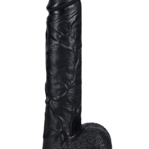 RealRock: Extra Long Realistic Dildo, 38 cm, svart