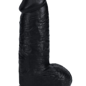 RealRock: Extra Thick Realistic Dildo, 20 cm, svart