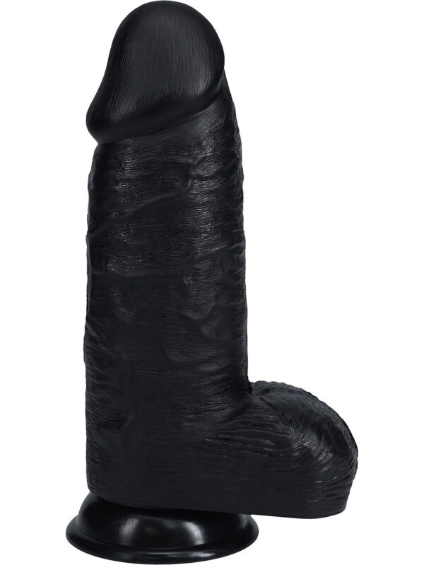 RealRock: Extra Thick Realistic Dildo, 23 cm, svart