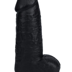 RealRock: Extra Thick Realistic Dildo, 25 cm, svart