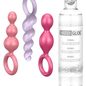 Satisfyer Plugs 3st + Glidmedel Anal 300ml Paketerbjudande