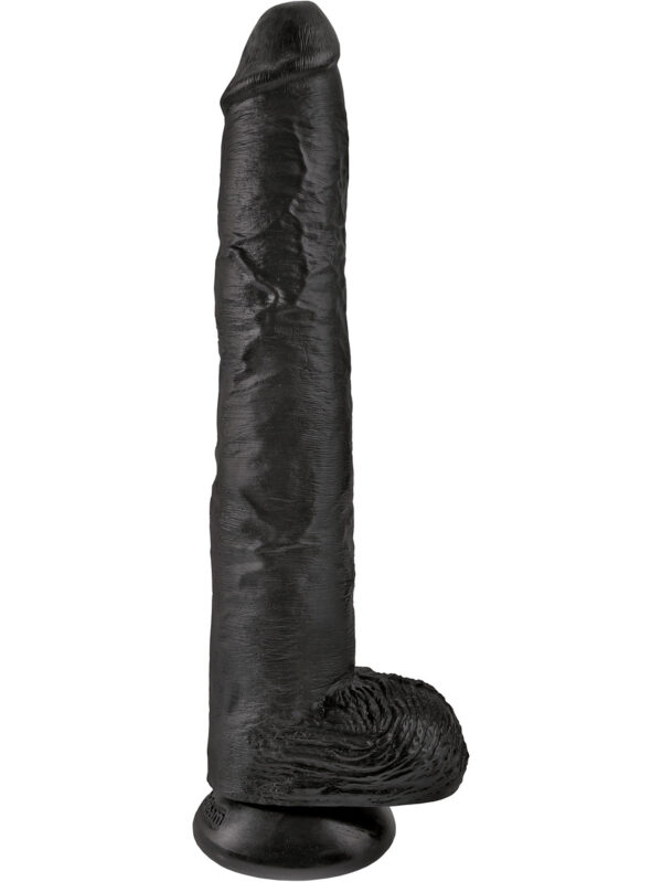 King Cock: Cock with Balls, 38 cm, svart