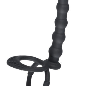 Black Velvets: Cock & Ball Ring with Anal Beads