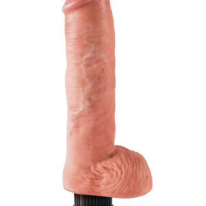 King Cock: Vibrating Cock with Balls, 25 cm, ljus