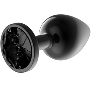 Metalic Butt Plug With Blackgem Jewel L Analplugg metall