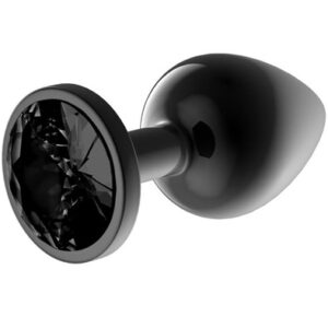 Metalic Butt Plug With Blackgem Jewel M Analplugg metall