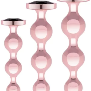 Rosy Gold Metal Butt Plug 3-pcs Set Analpluggar paket