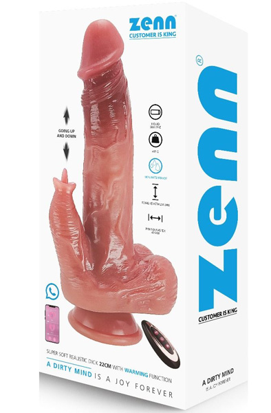 Super Soft Realistic Warming Function Dick 22 cm Dildo med vibrator